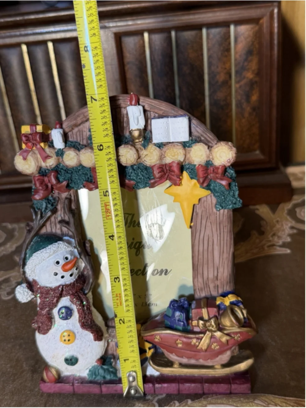 The Unique Collection Christmas Decor Snowman Picture Frame For 3.5x5